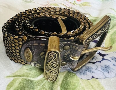 Vintage NANNI Belt Womens 90/36 Braided Metal Mesh Brass Chain Link Made Italy Vintage metal nanni - Gem main image 2