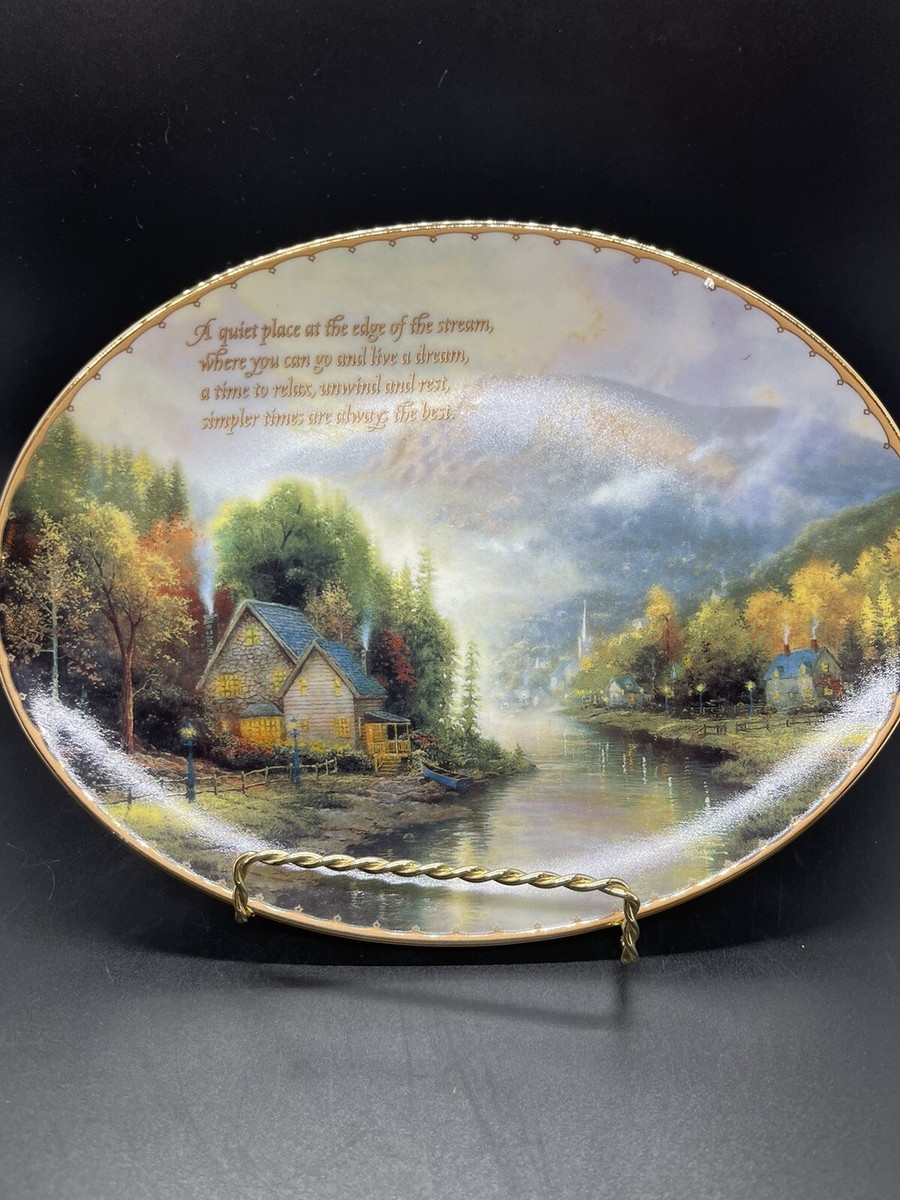 Thomas Kinkade Oval Ceramic Plate Titled Simpler Times Collector | eBay thomas-kinkade-oval-ceramic-plate-titled-simpler-times-collector-ebay