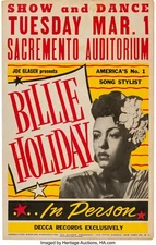 Billie Holiday Reproduction 4" x 6" Mini Concert Poster Free Top Loader #2