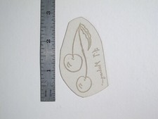 vtg 1960s 70s Tattoo Flash acetate Stencil Two Cherries signed LUK