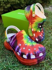 Crocs Platform Bae Tie-Dye Graphic Limited Collab Clog US 7 /37-38 EUR /UK 5