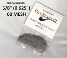 50 Heavy Duty Stainless Steel Pipe Screens Approximately Dime Size .625" 5/8"