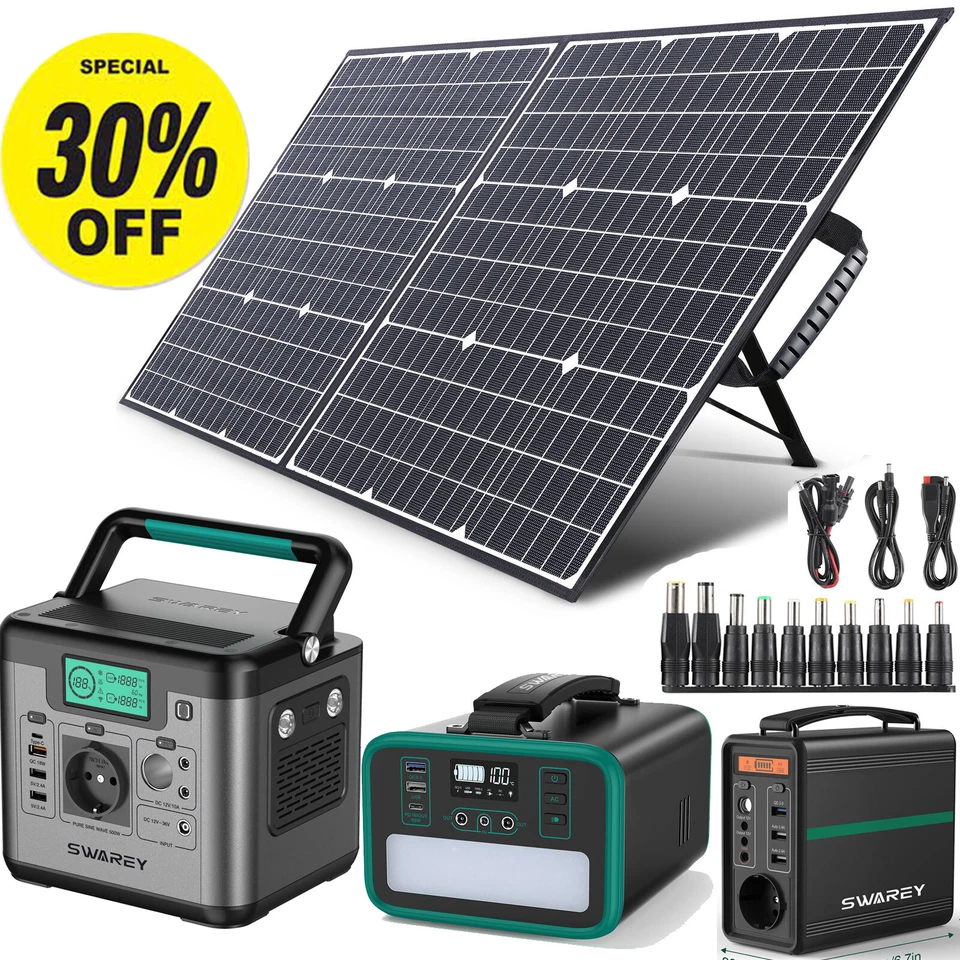 Powerstation 518Wh/240Wh/166Wh Solargenerator Notstromaggregat 100W Solarpanel