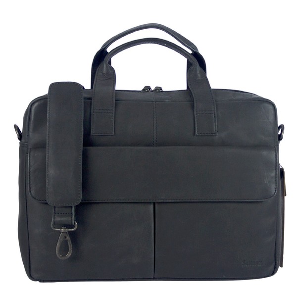"Sunsa UmhäNgetasche Aktentasche 14\" Zoll Leder Arbeitstasche Laptoptasche Herren"-image