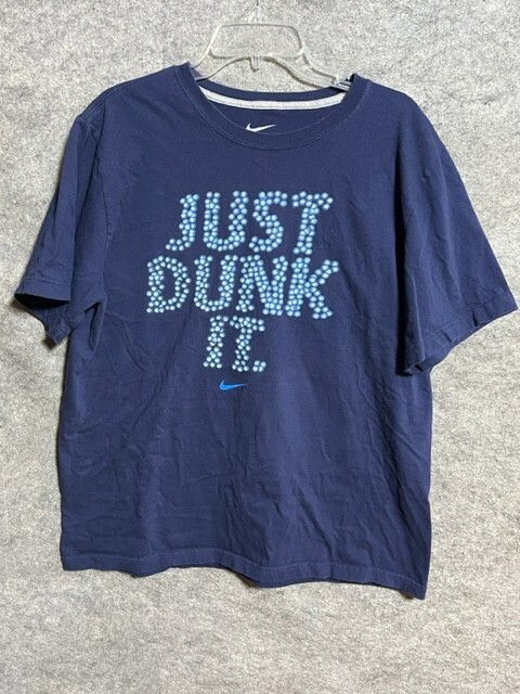 Nike Mens XL Basketball Just Dunk It Blue Cotton Tee Short