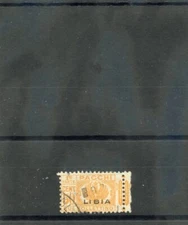 LIBYA Sc Q17(MI PK17)F-VF USED PARCEL POST HALF 1927 50c ORANGE $30