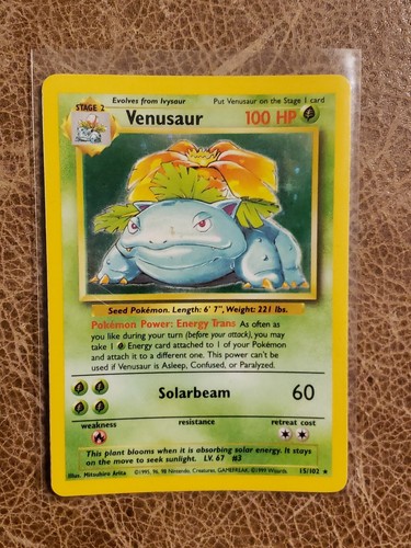 Pokémon TCG Venusaur Base Set 15/102 Holo Unlimited Holo Rare READ