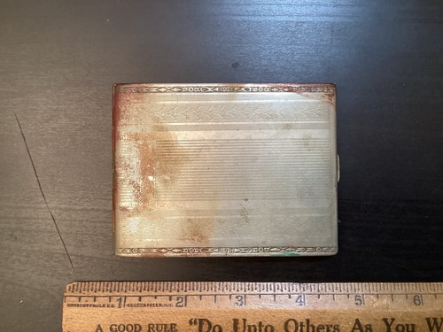 Vtg EAM Silver Tone Cigarette Case / Card Holder Made in USA Congress St. Louis - Picture 2 of 12