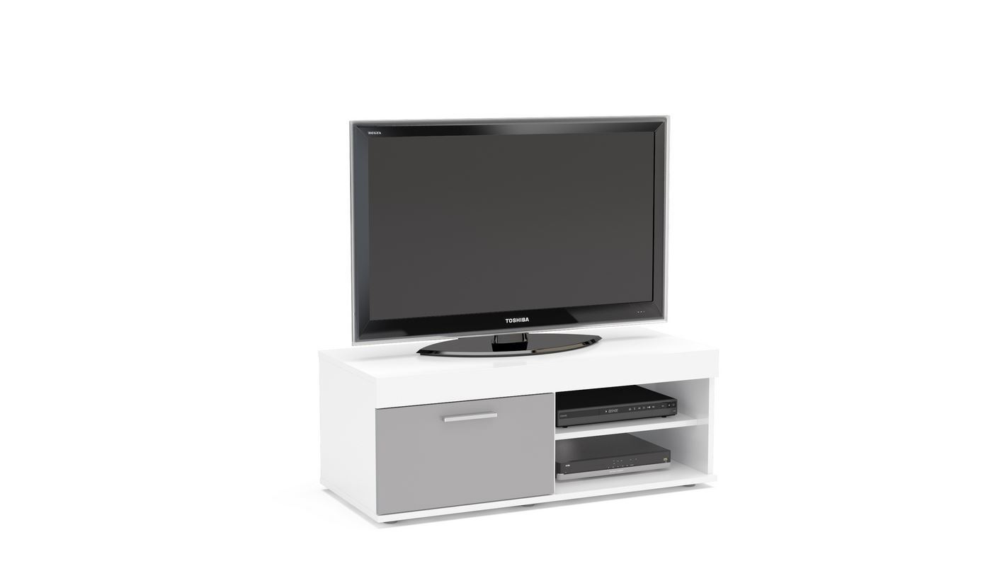 Grey Gloss TV Unit Birlea Edgeware Small Entertainment White & Stand