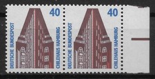 Bund 1988 ** Mi 1379 SWK 40Pf w parze poziomych par od krawędzi prawej 03661F