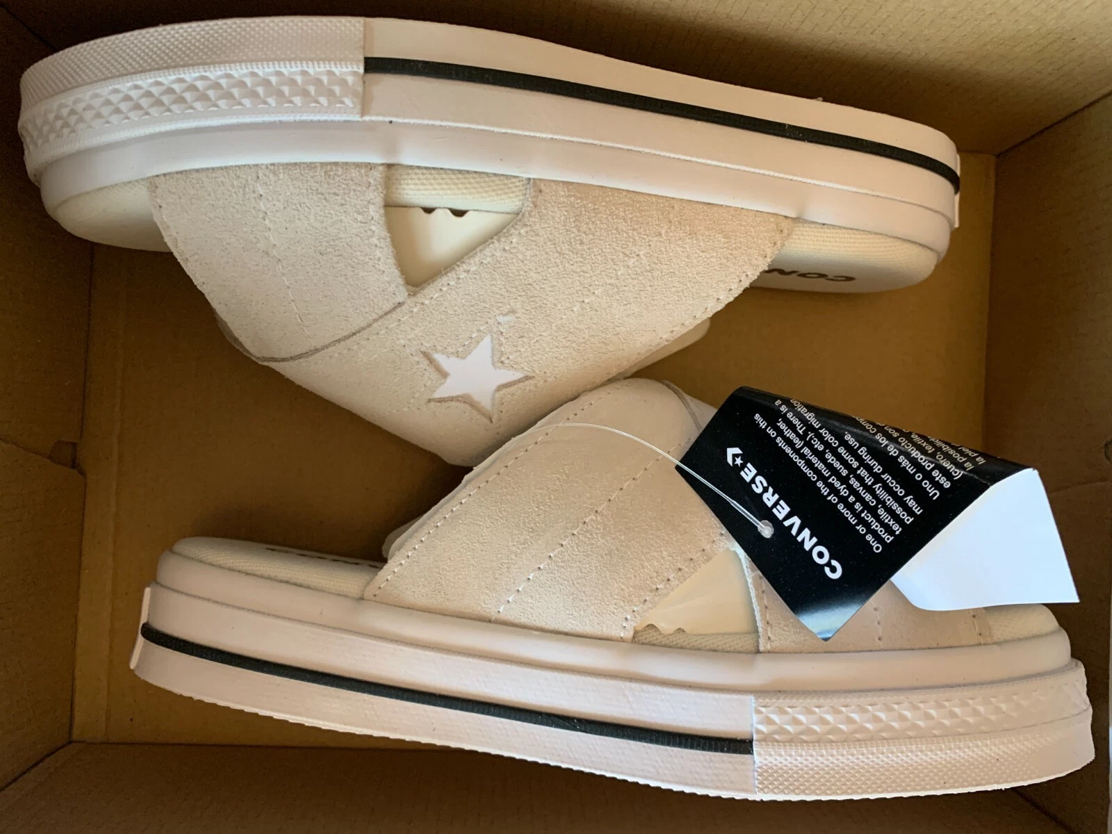 Sandalo donna Converse One Star slip scamosciato grigio bianco 564144C WM taglia 5 5