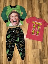 Elf Buddy Grinch Boy  s Fleece Sz 6/7 pajama Jogger Christmas