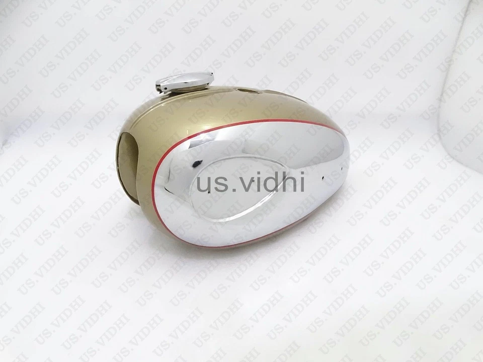 Gas Tank For Bsa A65L Thunderbolt 4 Ga. In Golden & Chrome With Cap (Fuel Tank) - Image 2 of 4