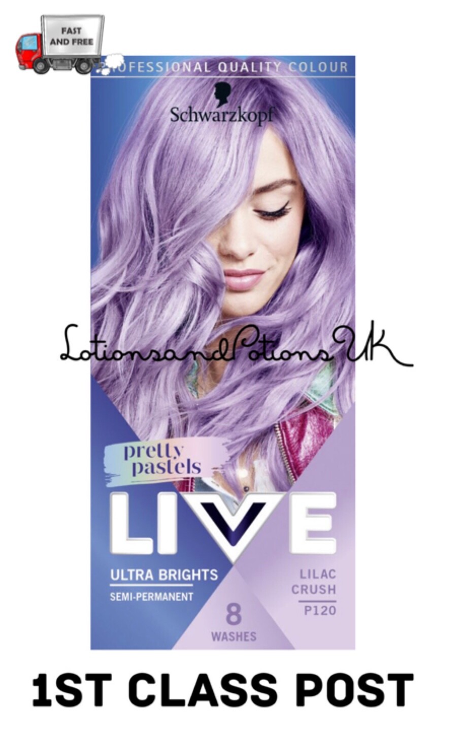 Schwarzkopf LIVE PRETTY PASTELS LILAC CRUSH Semi Permanent Hair Dye 65ML