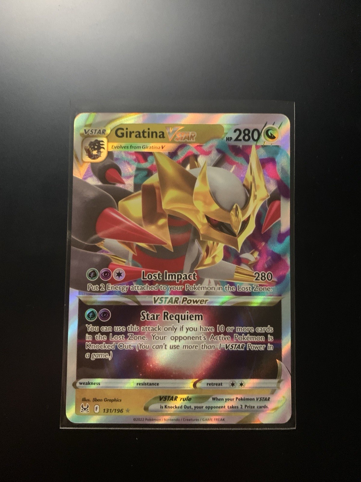 Pokemon TCG Giratina VSTAR Holo Rare 131/196 Lost Origin NM Near Mint