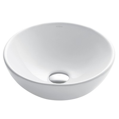 Kraus KCV-341 White Elavo 13-27/40'' Vitreous China Vessel Bathroom Sink
