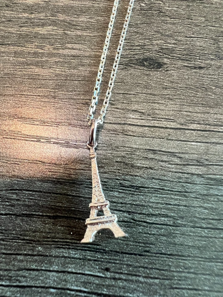 Commelin Fabrique de Bijouterie Sterling Silver Eiffel Tower Pendant Necklace - Image 3 of 4