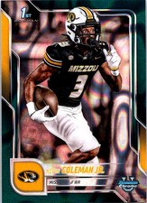 2025 Bowman University Chrome #58 Kevin Coleman Jr. Teal Lava Refractor