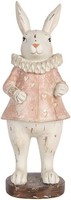 Clayre & Eef Deko Kaninchen Vintage Osterdekoration Beige Rosa 11X10X29 Cm