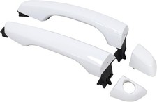 Front Driver and Passenger Side Exterior Door Handle White for Hyundai