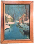 SVEND SVENDSEN (1864-1945), Norway / Illinois, Orig. Oil, "Evening Snow Scene" — photo 1