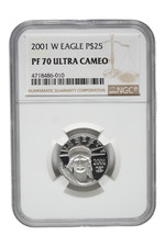 2001-W 0.25 oz American Platinum Eagle NGC PR 70 UC 2682.80 per troy oz