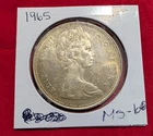 1965 NICELY TONED- UNCIRCULATED GRADE CANADIAN SILVER DOLLAR COIN-MONEY