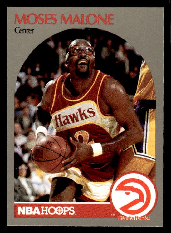 Moses Malone 1991 Hoops 100 Superstars #1 Atlanta Hawks ESE