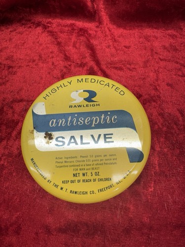 Vintage W. T. Rawleigh Co. Antiseptic Salve Metal Can With Some Contents - Picture 2 of 4