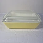 Vintage Pyrex Yellow 1.5 Qt 503-B Refrigerator Casserole Dish & Ribbed Lid 503-C