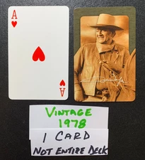 Swap Playing Card   JOHN WAYNE   Vintage 1978    Ace of Hearts