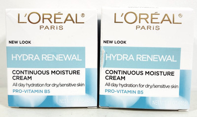 L Oréal Paris Hydra-Renewal Continuous Facial Moisturizer Cream 1.7oz Lot Of 2