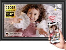 64GB 15.6" Frameo Digital Picture Frame WiFi, Large 15.6 Inch Black 