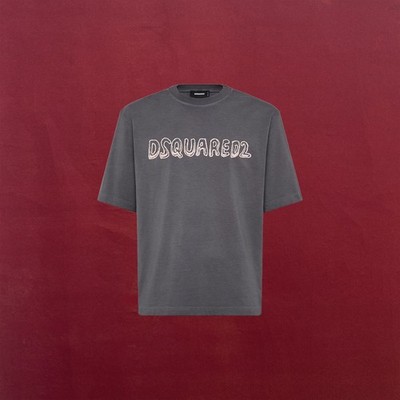 DSQUARED2 GRAPHIC LOGO MEN'S T-SHIRT CHARCOAL FADE T-SHIRT MEN S SIZE L NWT