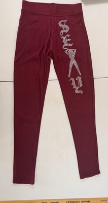 New Mix Maroon Jeggings Leggings Jeans Stretch   SEXY  Rhinestones Stretch OS