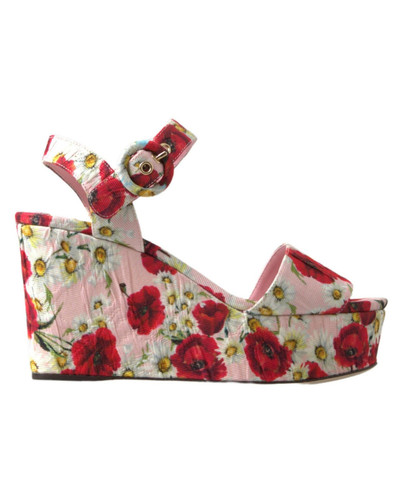 Dolce & Gabbana Floral Wedge Sandals Buckle Closure Women Multicolor