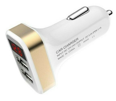 12V DC Bakeey FN05 2.1A Dual USB Ports Smart Current LED Display Car Charger