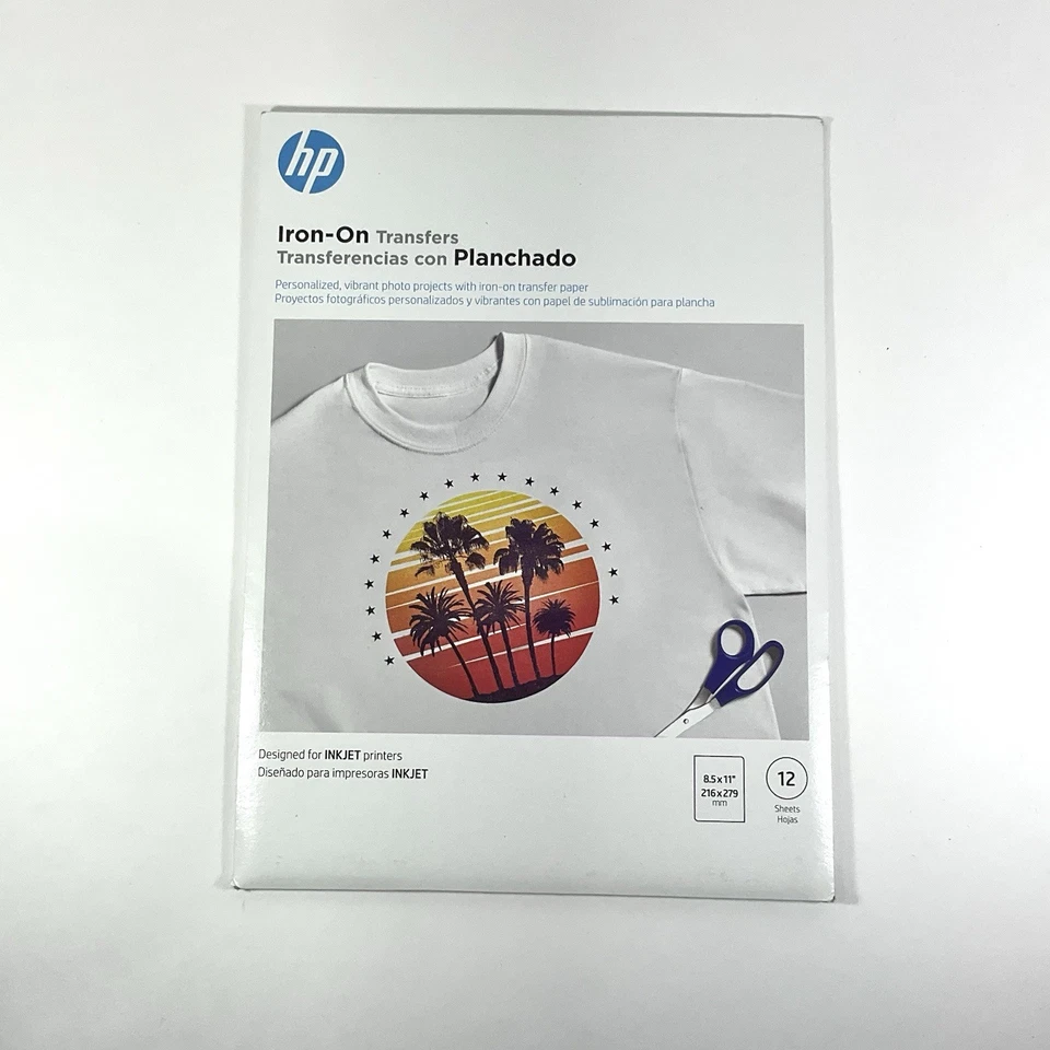 HP Iron-On Transfer Paper 12 Sheets INKJET (8.5" x 11") C6049A SEALED - Image 2 of 4