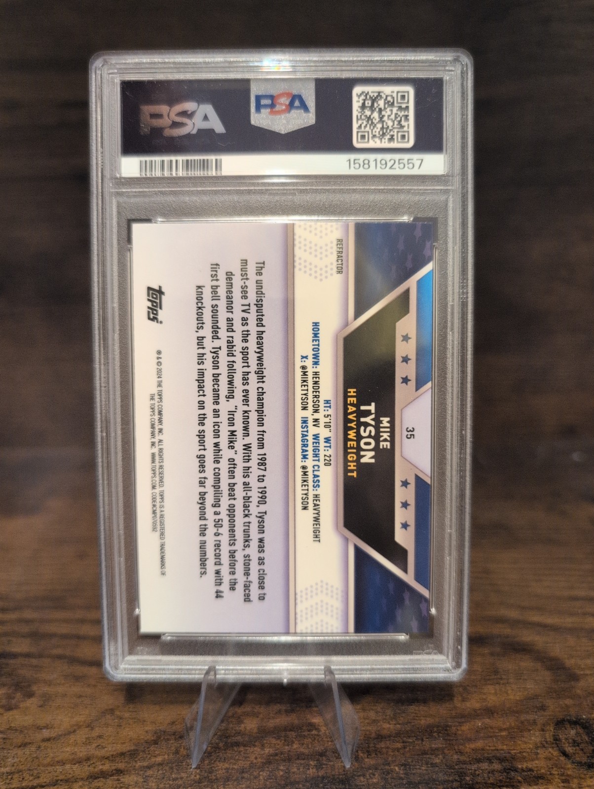 2024 Topps Chrome - Mike Tyson #35 Refractor PSA 10 💎 Boxing 🥊 view 2