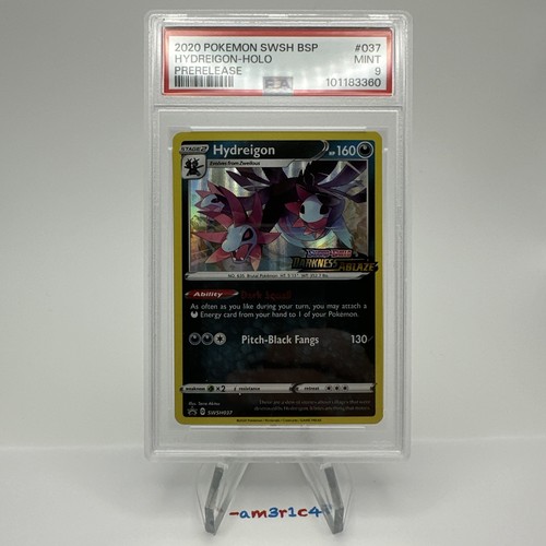 PSA 9 MINT Hydreigon SWSH037 Prerelease Holo – Promo Pokémon TCG Darkness Ablaze - Foto 1 di 3