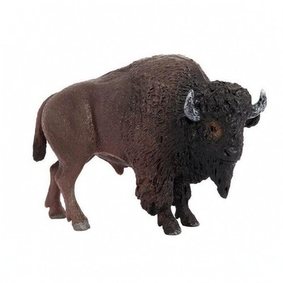 Amerikanische Bison Figur detaillierte Mähne realistisches Bisonmodell gebogene Hörner