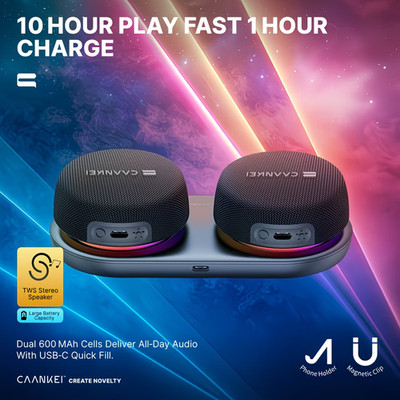 Magnetic Bluetooth Mini Portable Rechargeable Stereo Speakers -  Free Case!