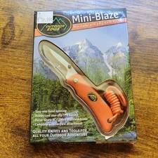 Outdoor Edge Mini Blaze Lockback Knife Orange Rubberized TPR Handle 8Cr13MoV 
