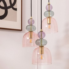 Pendelleuchte Metall und Glas Tri Baudelaire