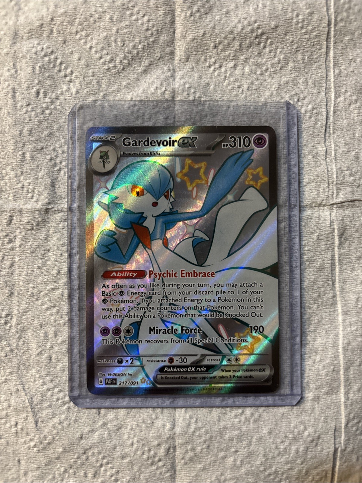 Pokémon Gardevoir EX TCG Special Illustration Paldean Fates Card 217/091 Nm
