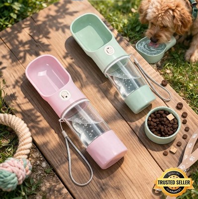ドッグフード DOG PORTABLE BOTTLE Portable Dog Water Bottle Food Dispenser 2 in 1 Leakproof Pet