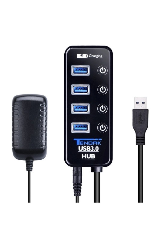 Usb 3.0 Hub - Tendak Usb Hub With 4 Usb 3.0 Data Ports + 1 Usb Smart C