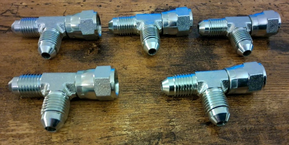 6602-04-04-04 1/4" FJIC GIRATORIO A 1/4" JIC A 1/4" JIC TEE ACCESORIOS LOTE DE 5 Foto 3 de 4