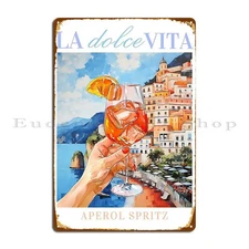 Aperol Spritz Cocktail Print Tin Metal Signs Create Garage Wall Decor Custom Pub