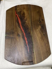 Handmade Dark Walnut With Epoxy Cutting Board 22X14X3/4 Food Safe